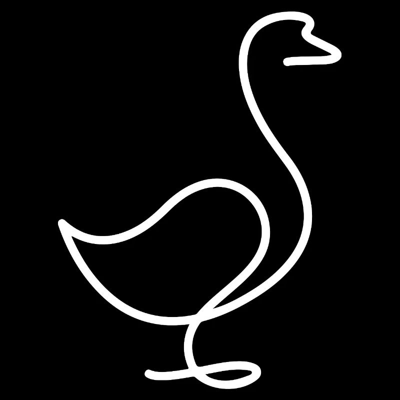 Ente oder Gans Skizze – minimalistisches Motiv