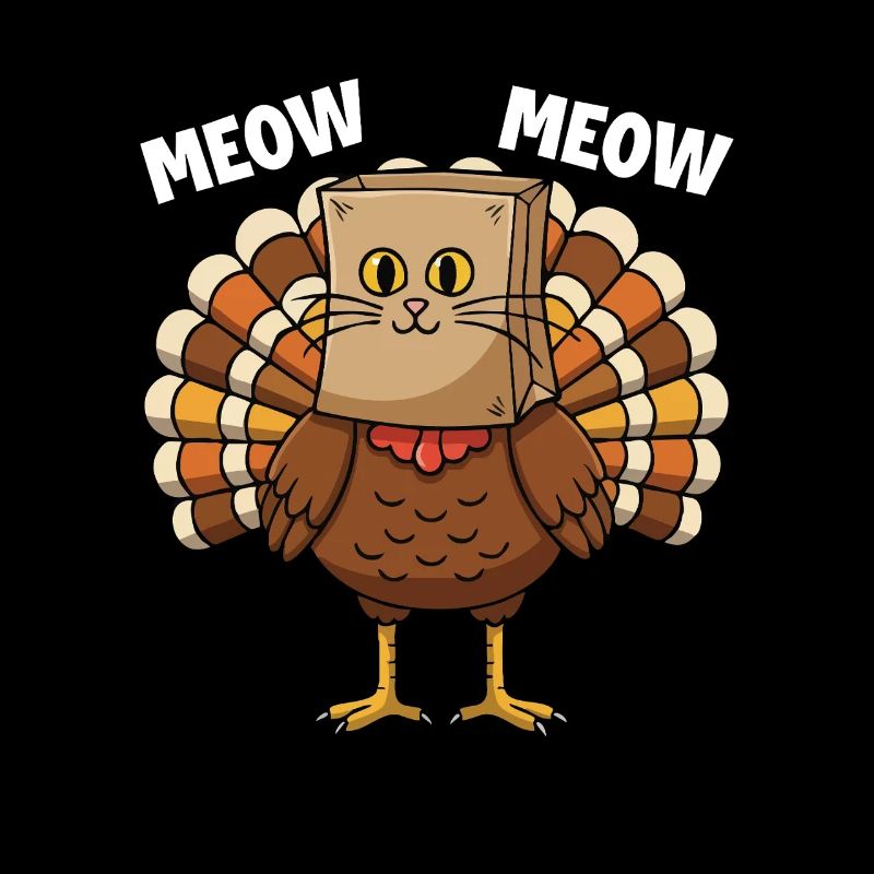 Dinde Chat Thanksgiving Récolte d’automne