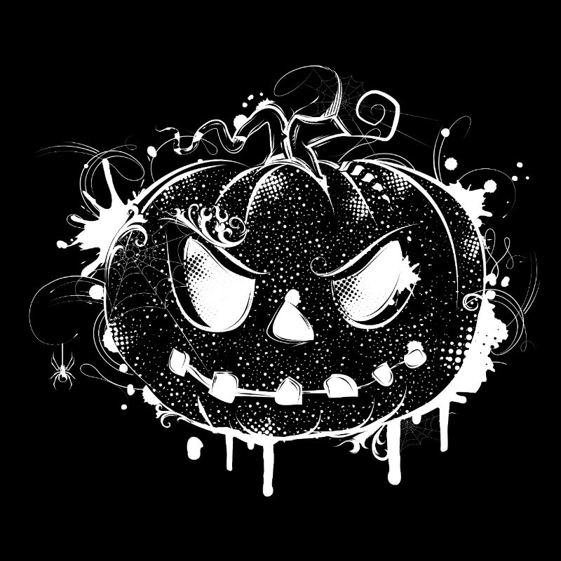 Spooky Halloween pumpkin in graffiti look