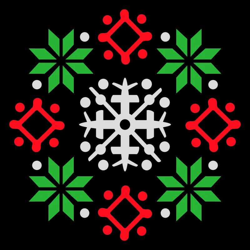 Schneeflocken Muster Weihnachtspullover Schnee