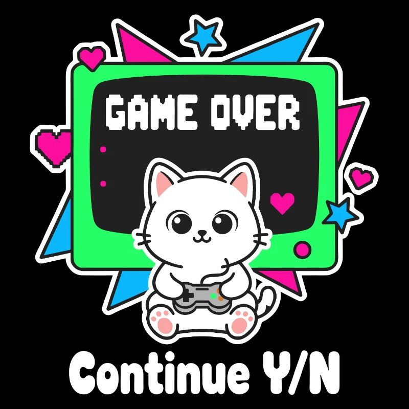 Retro Katzen Controller Game Over