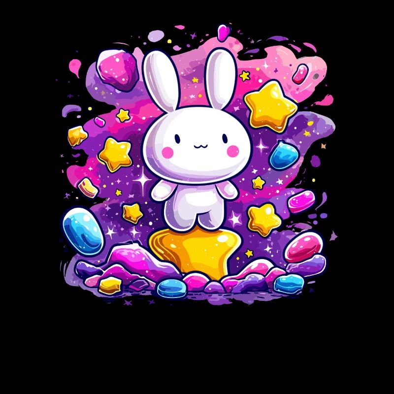 Cuddly bunny in the starry glow