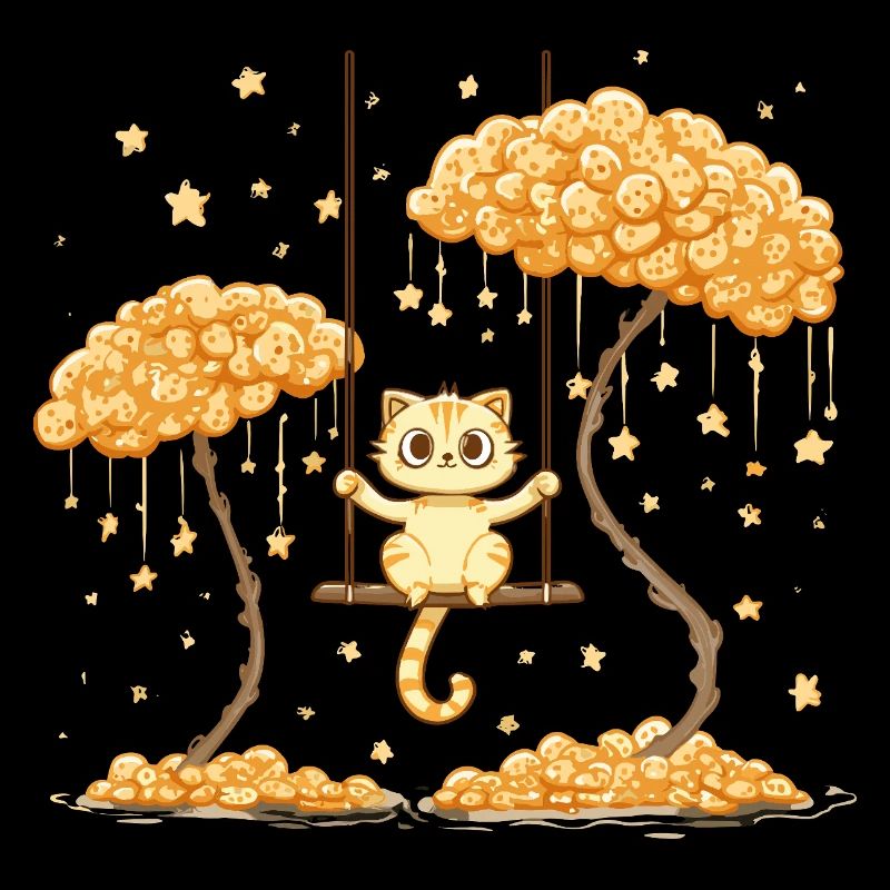 Acrobaties de chats dans la forêt d’étoiles