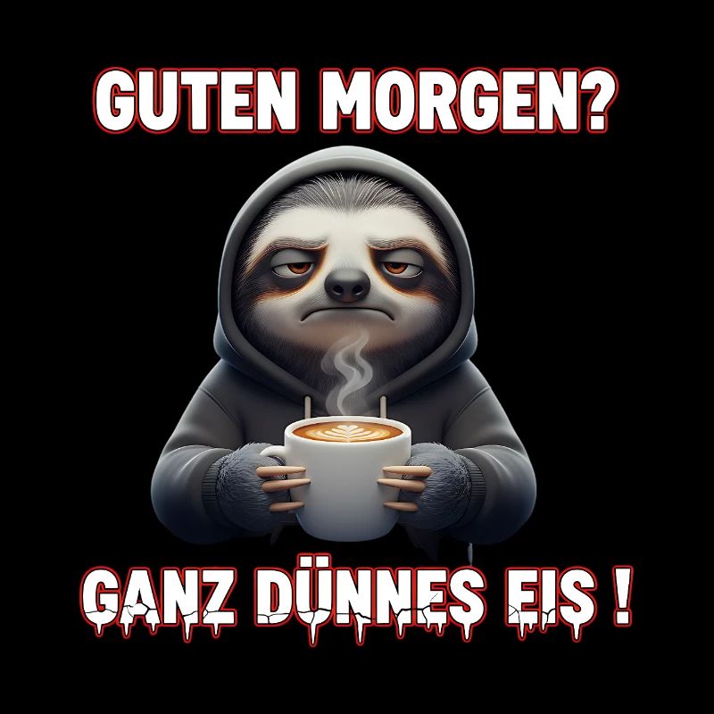 Coffee Sloth Funny Morning Grouch Very Thin Egg