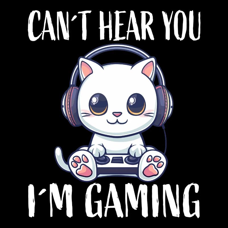 Chat gamer avec un casque