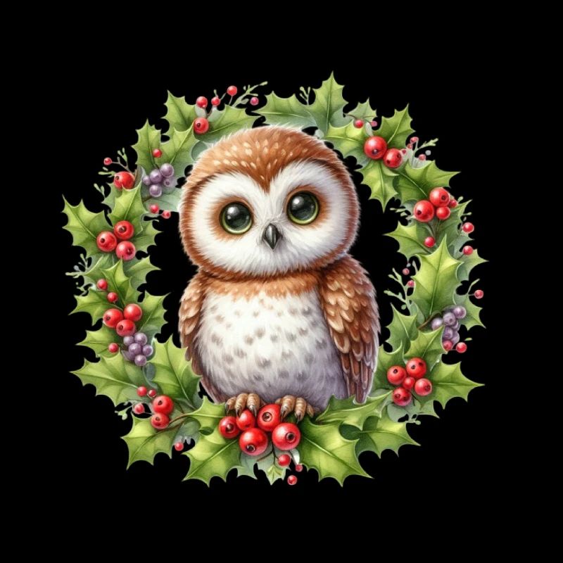 Stechpalmen-Eulenkranz in der Feiertagssaison