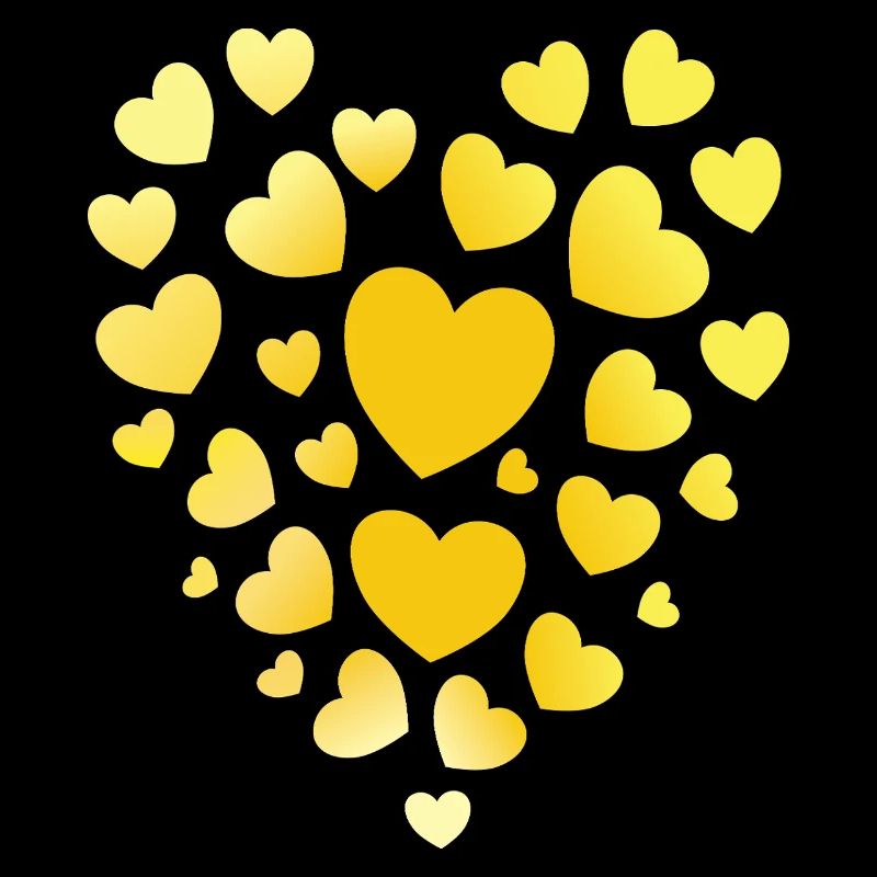 Yellow Hearts Pattern Yellow Heart