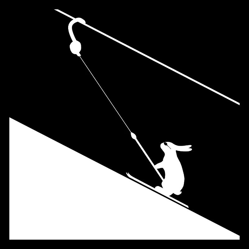 Hare climbing on rope