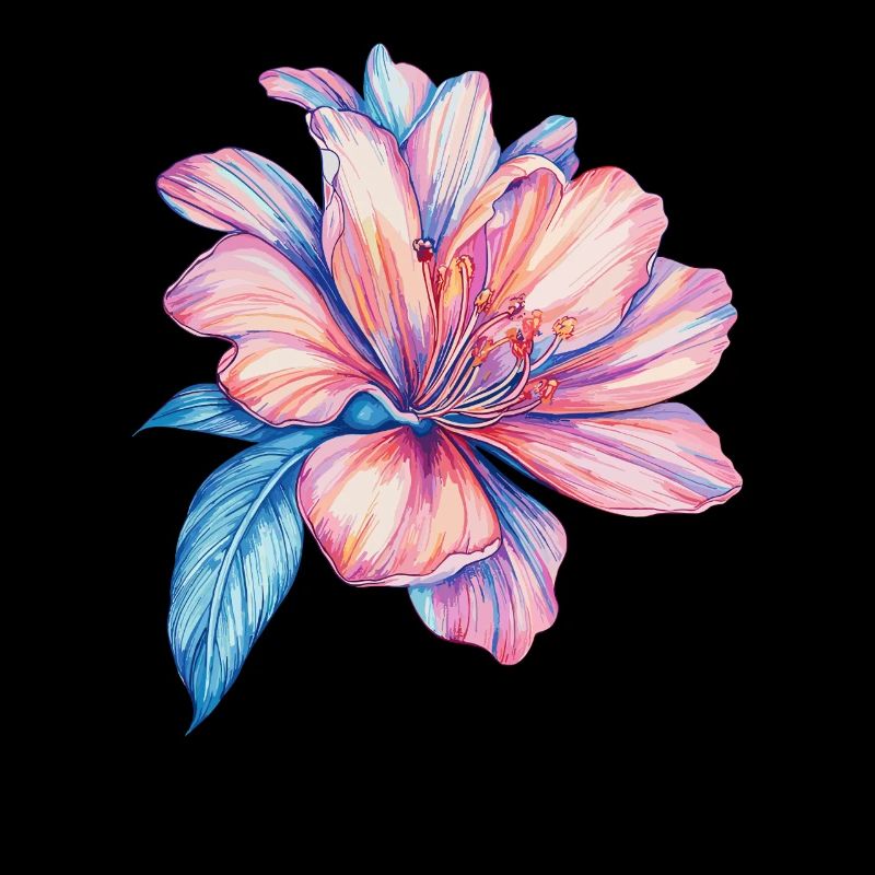 Hibiskus Farbexplosion Wasserfarben