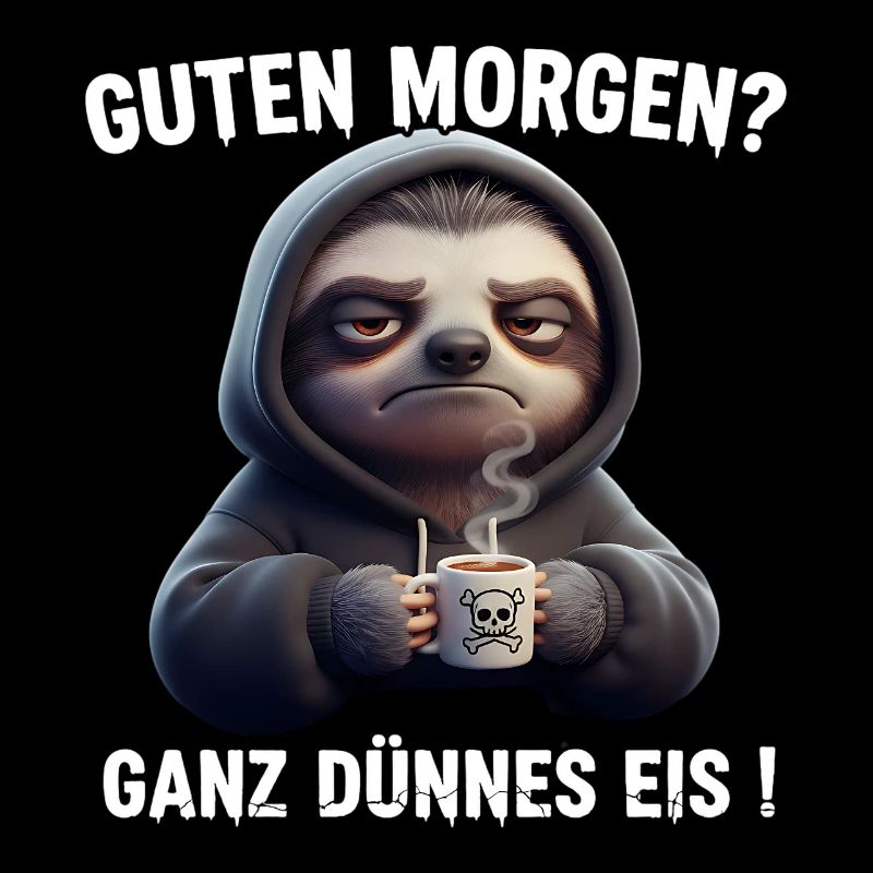 Grim Sloth with Coffee Saying Design
