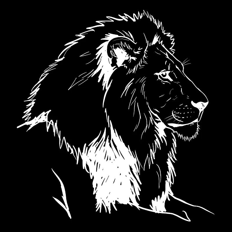 Lion Head Silhouette Mono Contrast