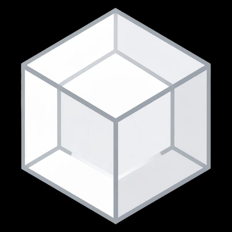 Geometric 3D Cube Line Style