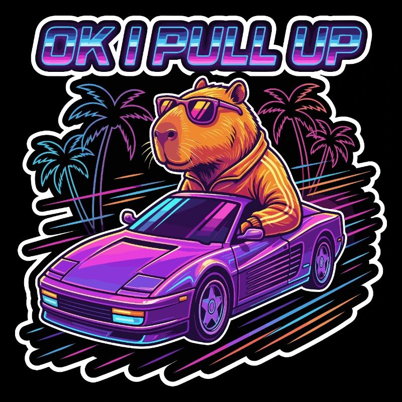OK I Pull Up Capybara Retro