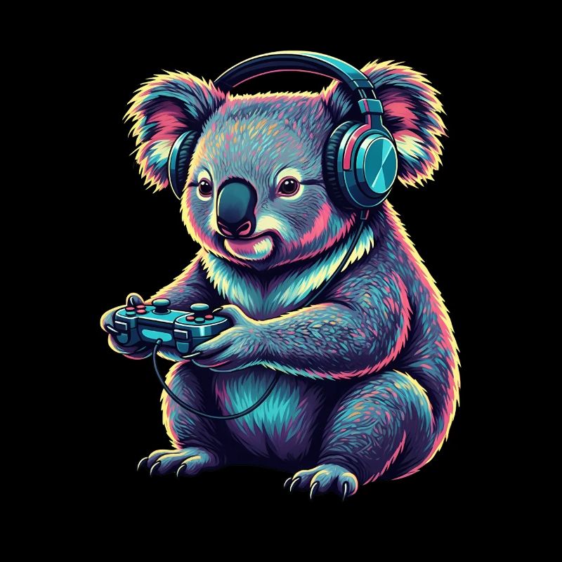 Koala Gaming Tier Videospiele Lustiger Koala