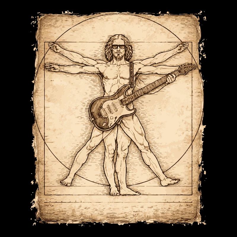 Conception du guitariste rockeur Vitruvian