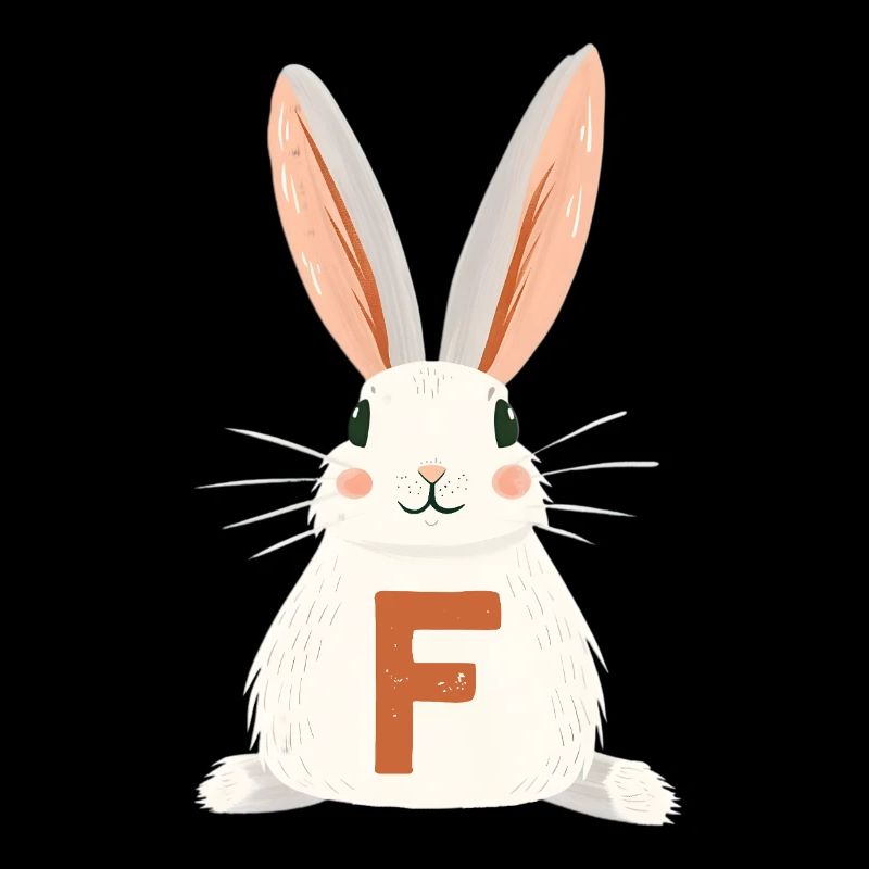 F Letter - Bunny - Customizable