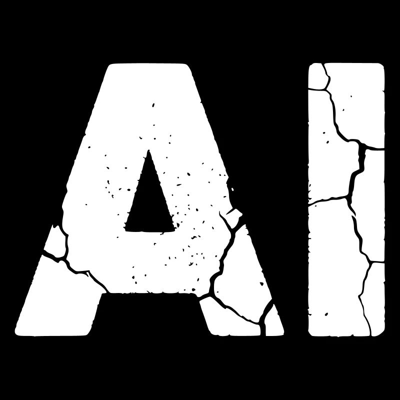 AI Artificial Intelligence Text Grunge Vector
