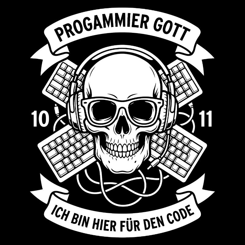Code Schädel mit Kopfhörern