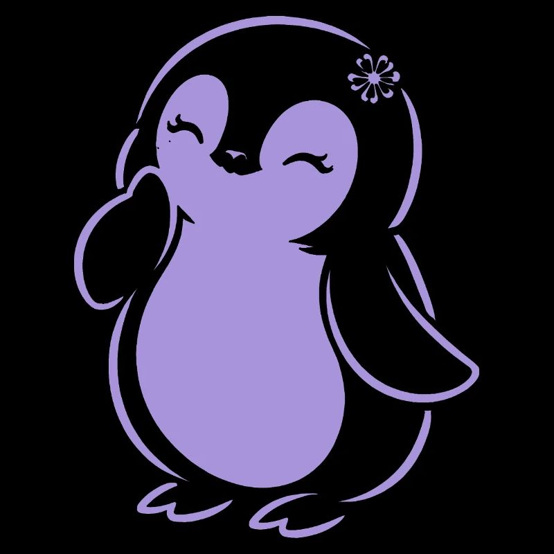 Fille minimaliste silhouette de pingouin mignonne