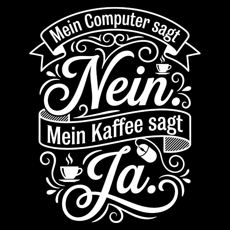 Kaffee gegen Computer Zitat