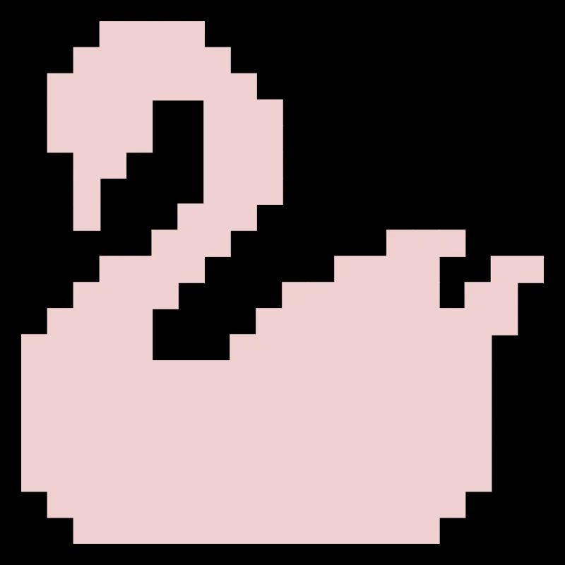 Silhouette rose Pixel Swan