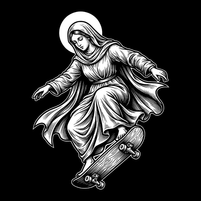 Skate Mary Virgin Kickflip - Funny Skateboard Meme