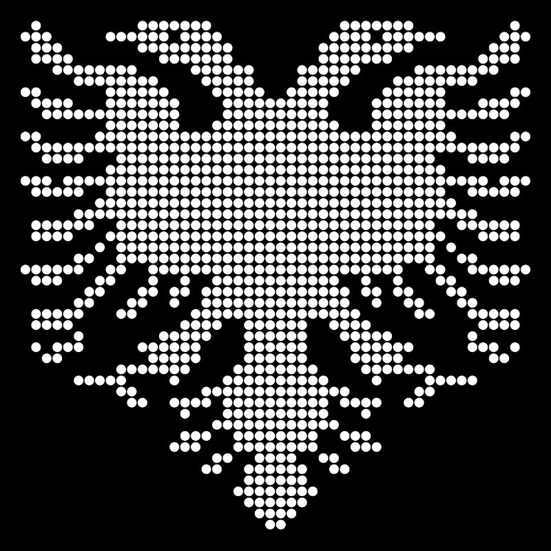 Albanian Double Headed Eagle Dotwork Emblem