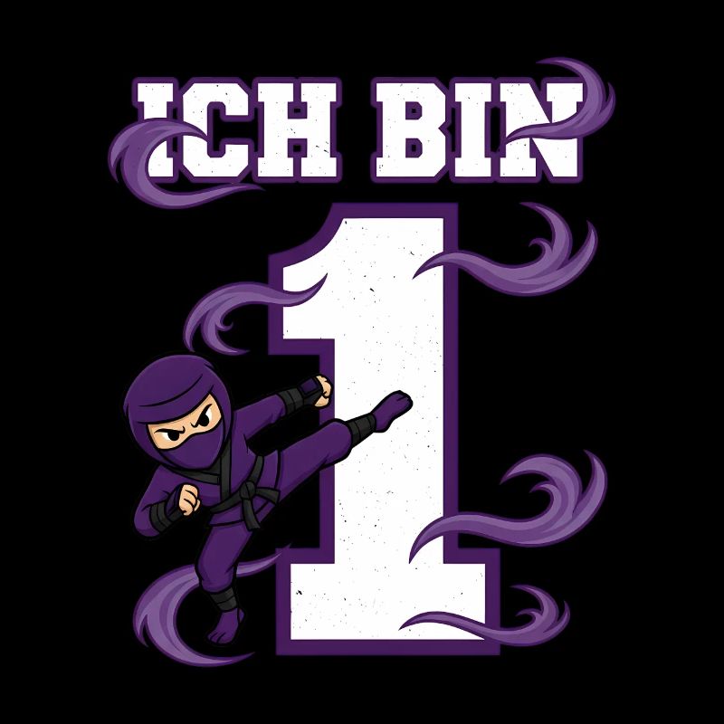 Ich bin 1 Ninja 1. Geburtstag Lila Karate
