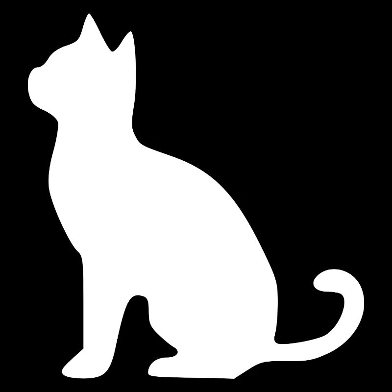 Cat Silhouette White Gift Cat Lover