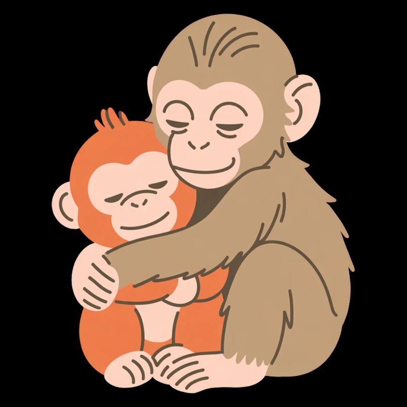 Hugging Monkey Duo