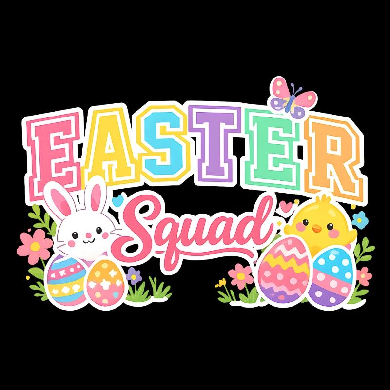 Easter Squad Colorful Eggs Chick