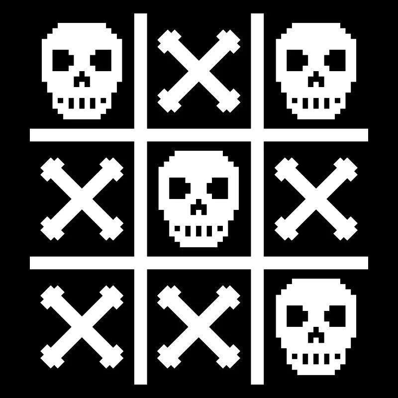 Pixel Schädel und Knochen Nuller & Kreuze