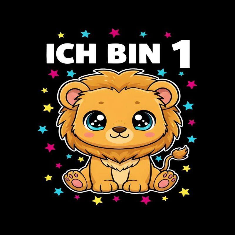 Ich bin 1 - Süßes Löwe zum 1. Geburtstag