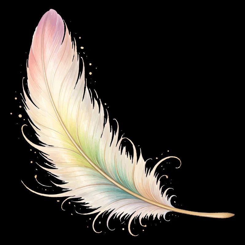 Delicate Feather Pastel Elegant Boho Design