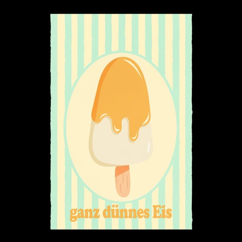 Ganz dünnes Eis Retro Sommer Eis Design