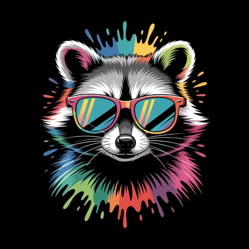 Explosion de la couleur des ratons laveurs