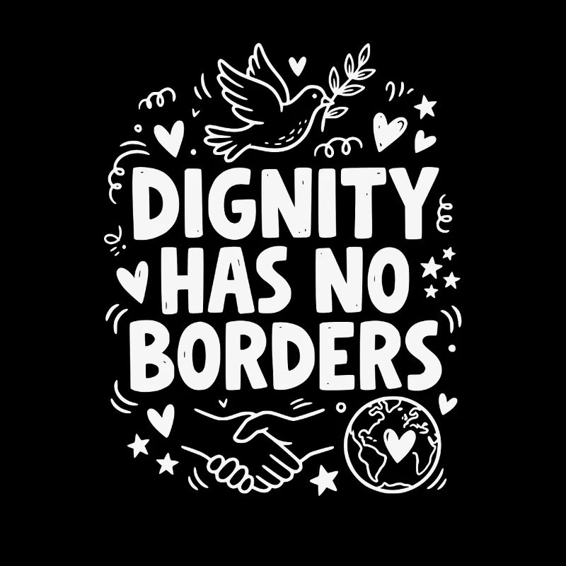Human Rights Retro Dignity Has No Border Statement
