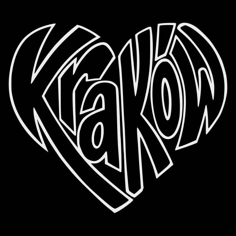 Krakau, Krakow Herz Typografie
