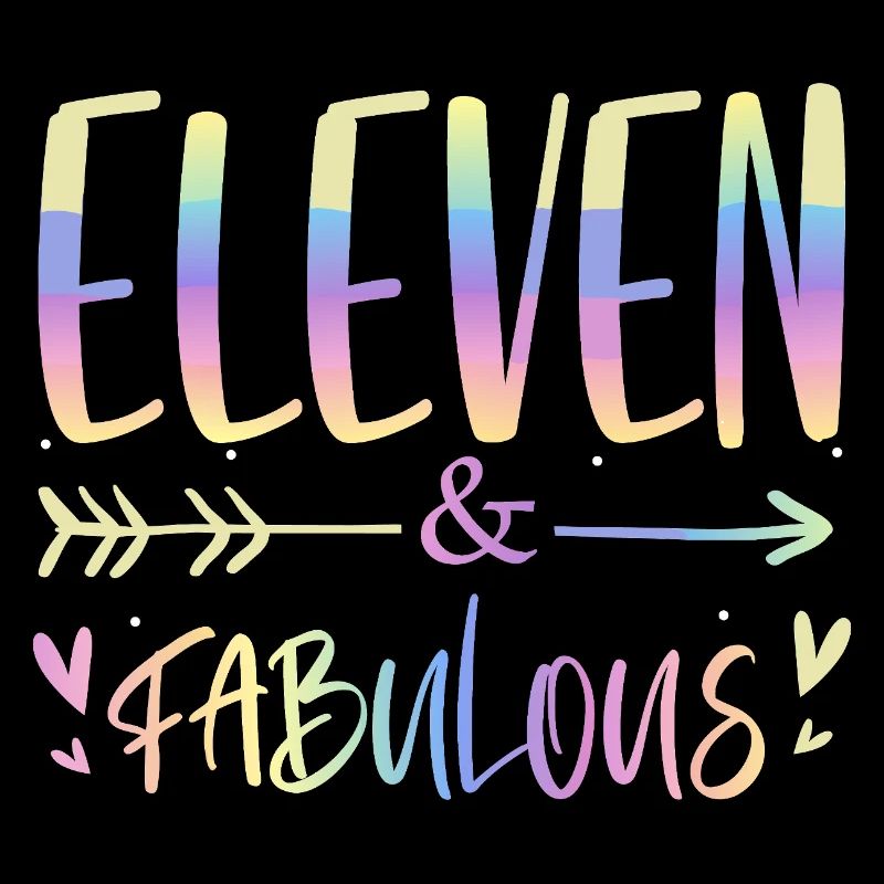 Eleven & Fabulous Rainbow Script