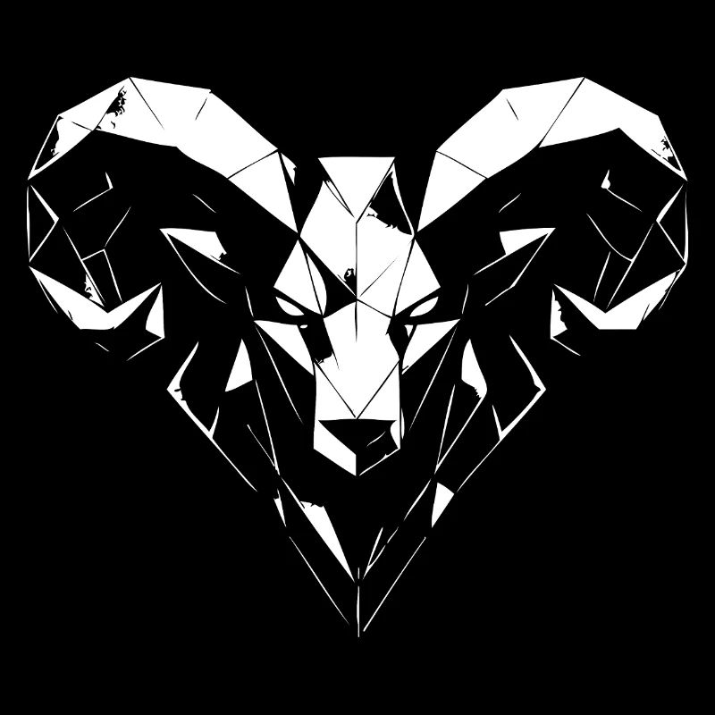 Geometrischer Widder Polygon Design