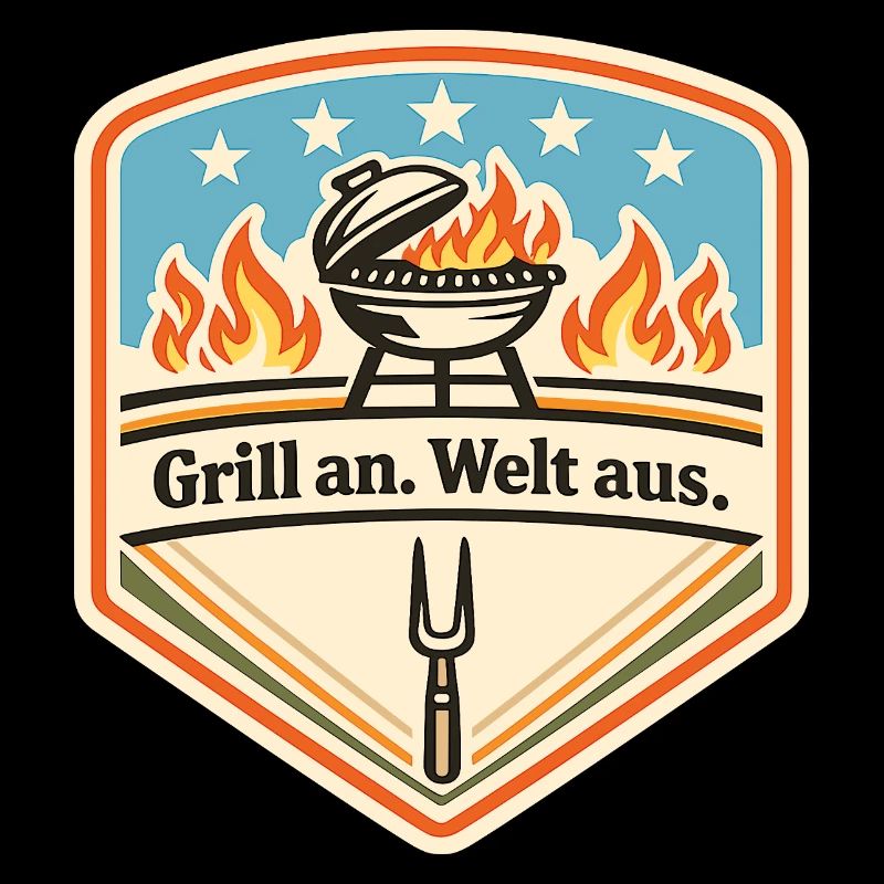 Grill Abzeichen Welt Aus Patch