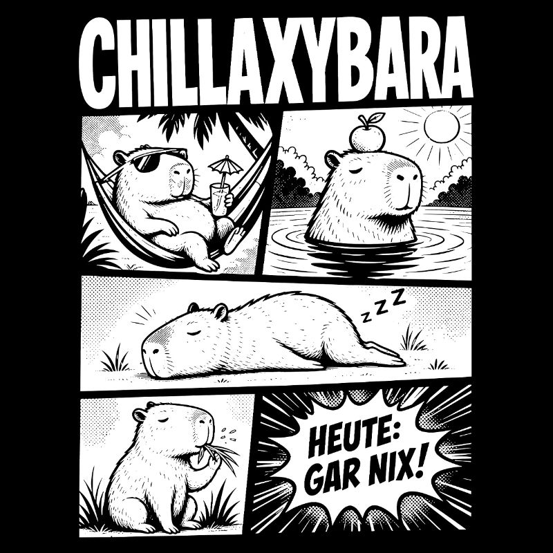 Chillax Capybara Relax Comic Design