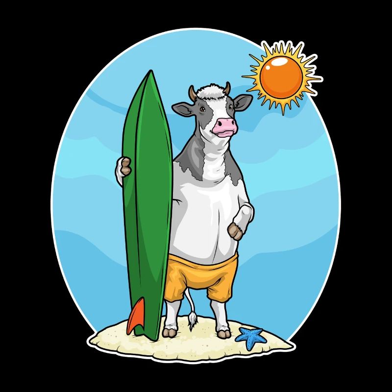 Kuh Strand Surfbrett Sommer