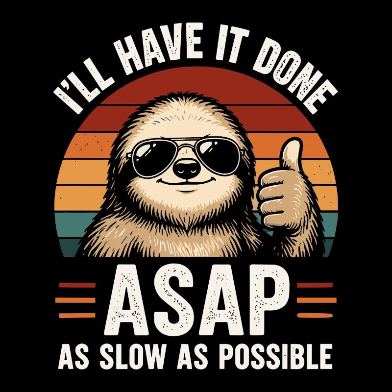 Langsam wie möglich Sloth Retro