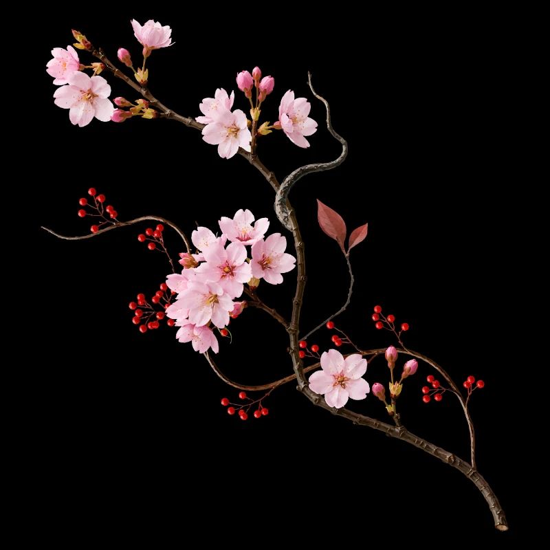 Fleur de cerisier de Sakura dans le style zen ikebana