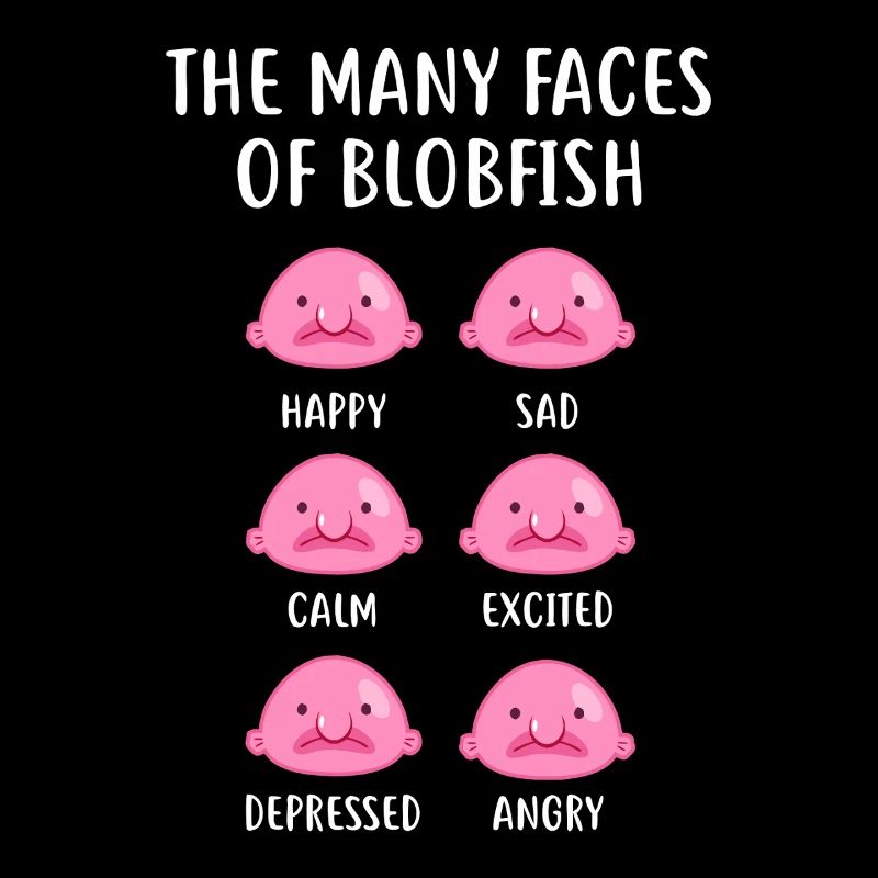 Blobfish Emotionsgitter-Tee-Kunst