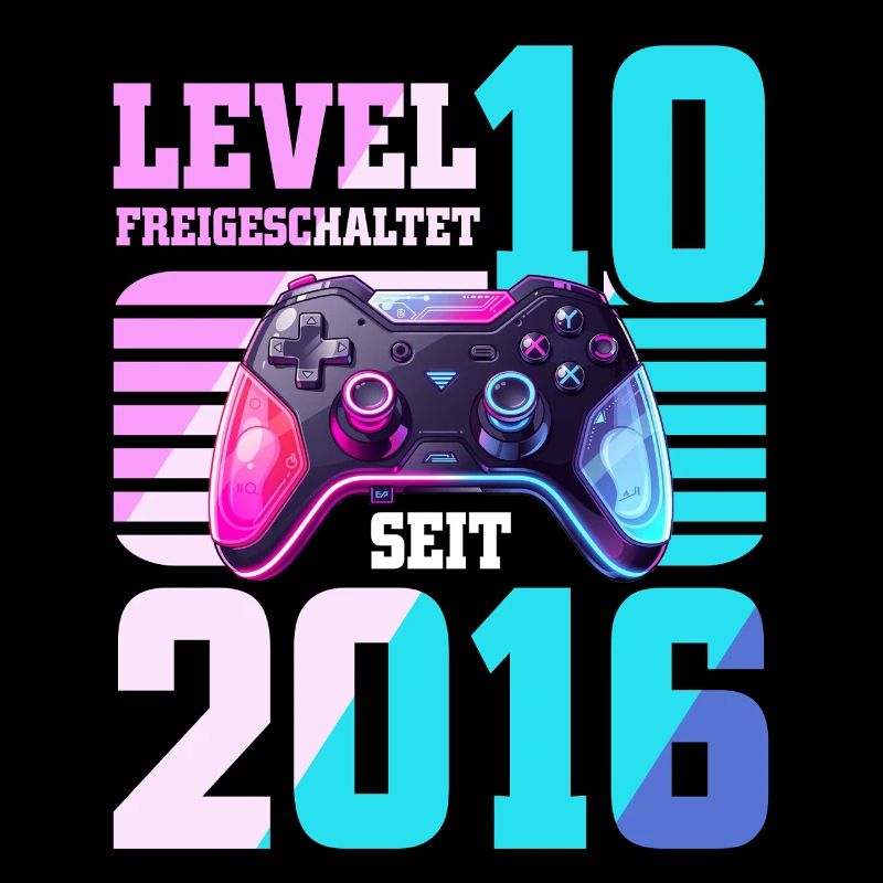 10. Geburtstag Junge Mädchen 2016 Gaming Level 10