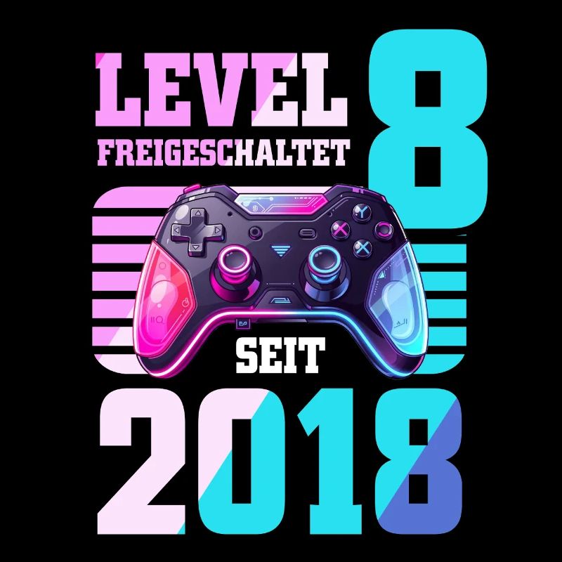 8. Geburtstag Junge Mädchen 2018 Gaming Level 8