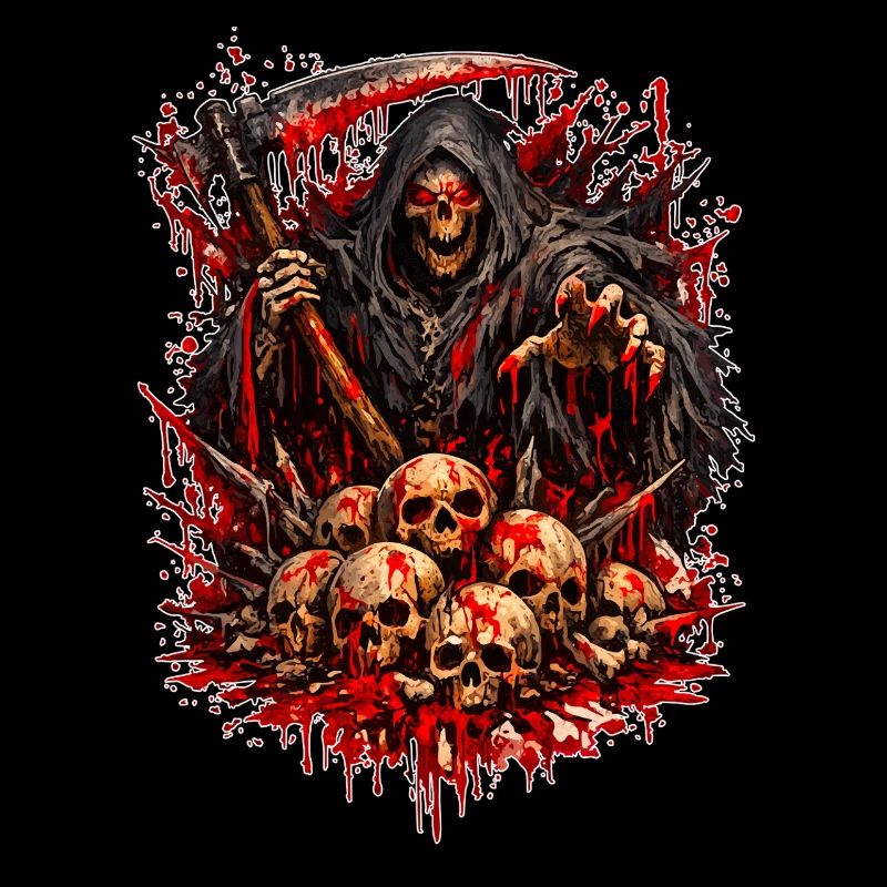 Grim Reaper with Skull Mountain
