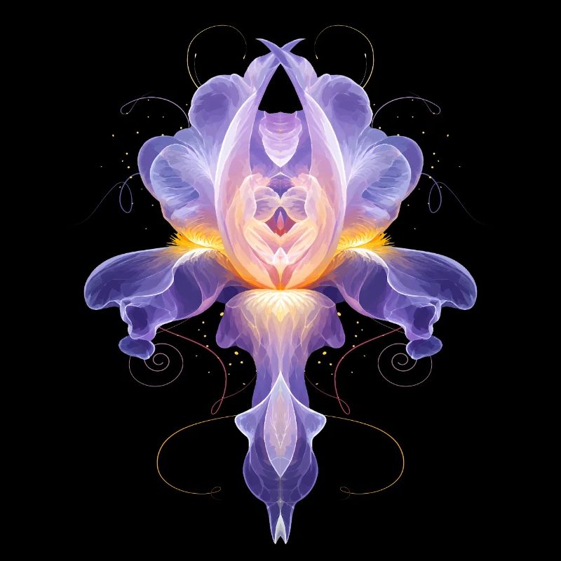 Abstrakte Iris Blüte Leuchtendes Florales Design